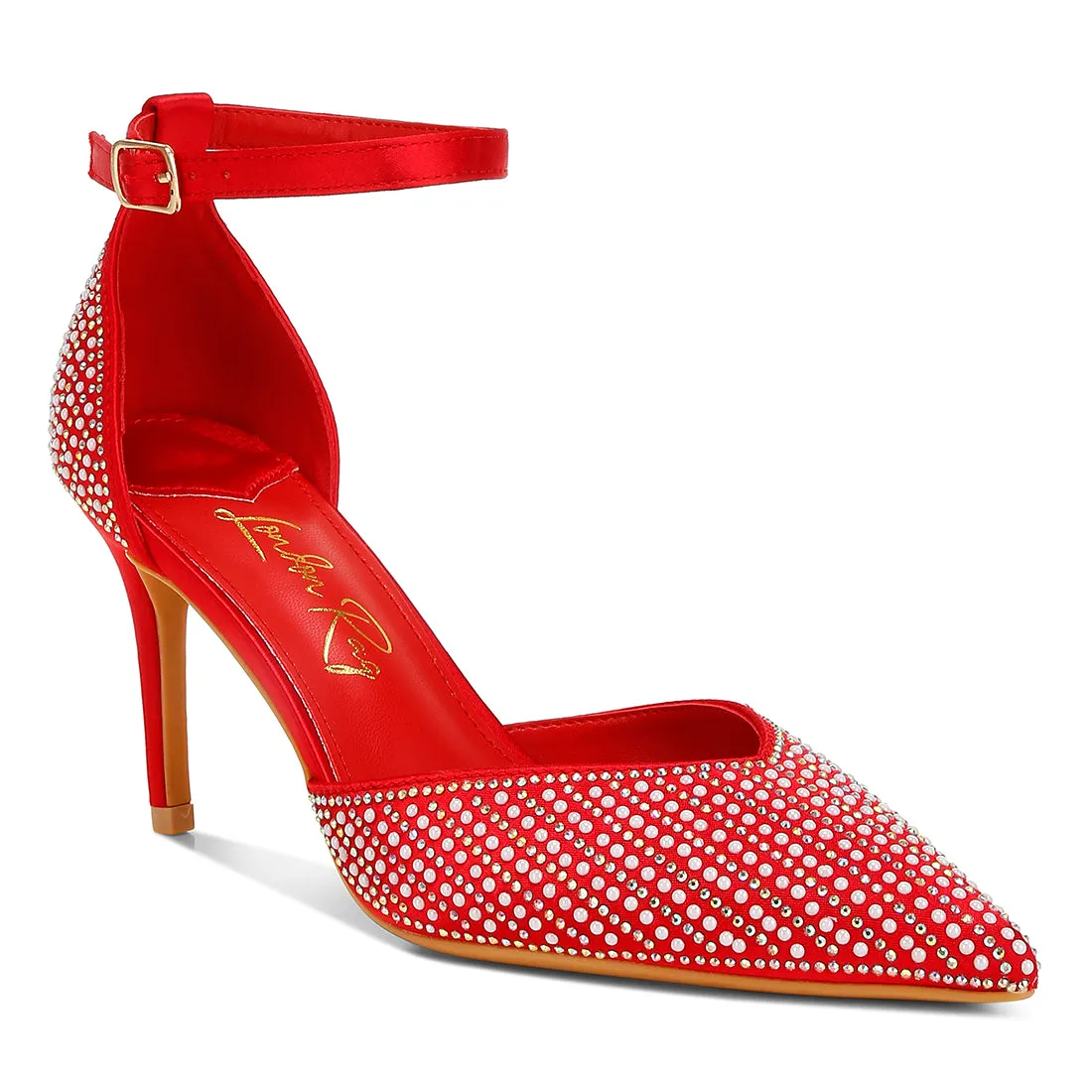 Pearls & Sequins Embellished Stiletto Sandals